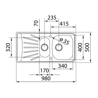 TEKA STARBRIGHT Nerezový drez 1 1/2B 1D (A01015) 115150003