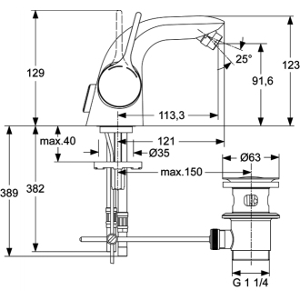 Ideal Standard MELANGE A 4268 AA batéria bidetová s výpustou