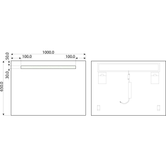 HOUX - zrkadlo s LED osvetlením 1000 x 650 mm (š xv) OLNZHOU100