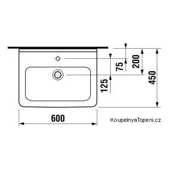 JIKA Cubito H8104230001041 Umývadlo s otvorom pre batériu 60cm, biela