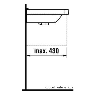JIKA Cubito H8104230001041 Umývadlo s otvorom pre batériu 60cm, biela