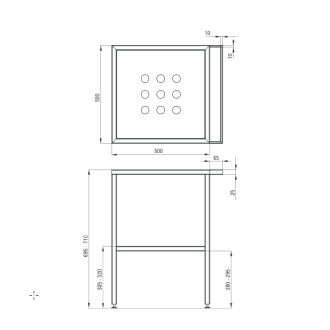 DEANTE CST_X50A Konštrukcia 565x500mm