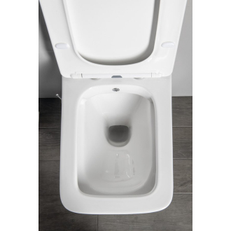 PORTO závesná WC misa Rimless, integrovaná batéria a bidet. spŕška, 36x52 cm, biela PZ102RX