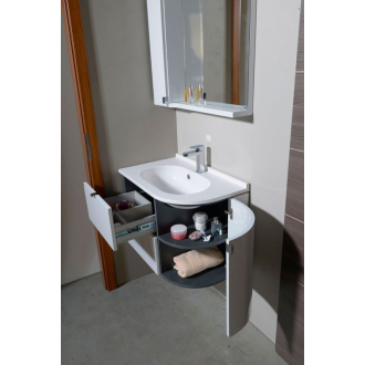 PULSE umývadlová skrinka 75x52x45 cm, ľavá, biela/antracit (PU075L) PU075-3034