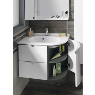 PULSE umývadlová skrinka 75x52x45 cm, ľavá, biela/antracit (PU075L) PU075-3034