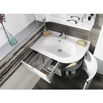 PULSE umývadlová skrinka 75x52x45 cm, ľavá, biela/antracit (PU075L) PU075-3034