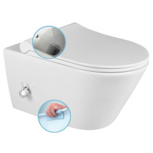 AVVA závesná WC misa Rimless, integrovaná batéria a bidet. spŕška, 35,5x53 cm, biela 100315