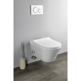 AVVA závesná WC misa Rimless, integrovaná batéria a bidet. spŕška, 35,5x53 cm, biela 100315
