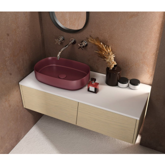 INFINITY OVAL keramické umývadlo na dosku, 55x36 cm, maroon red 10NF65055-2R