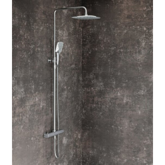 Ravak TD F 091.20 Sprchový stĺp s termostat. bat. a setom, black X070160