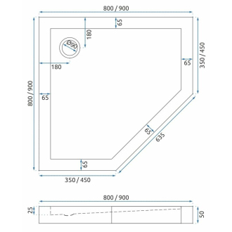 REA Hex sprchovací kút 90x90 - čierna REA-K8979