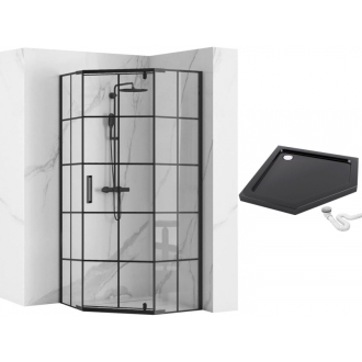 REA Hex sprchovací kút 90x90 - čierna REA-K8979