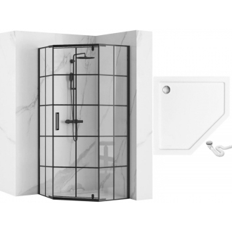 REA Hex sprchovací kút 90x90 - čierna REA-K8979