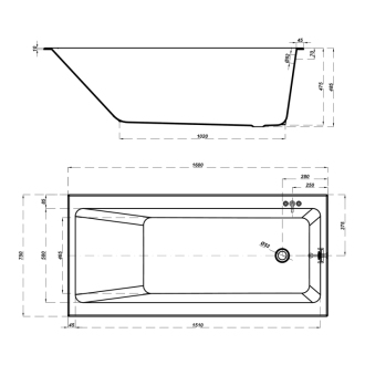 Cersanit Crea vaňa slim 160x75 S301-225