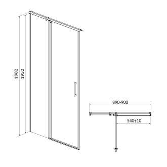 Cersanit Moduo sprchové dvere 90x195 ľavé číre sklo S162-005