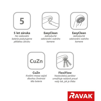 Ravak PU 026.20 Vaňová 3-otvorová batéria, black
