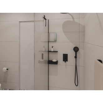 SAT Walk-in sprchová zástena 77x200 profil, dekor.sklo, doplnky SATBWI80MRPRDOPLC