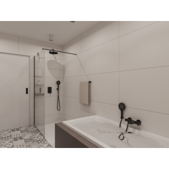 SAT Walk-in sprchová zástena 87x200 profil, dekor.sklo, doplnky SATBWI90MRPRDOPLC