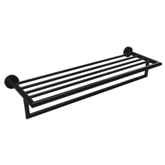 X-ROUND BLACK polička na uteráky s hrazdou 500mm, čierna XR421B