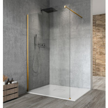 VARIO GOLD MATT jednodielna sprchová zástena na inštaláciu k stene, číre sklo, 1300 mm