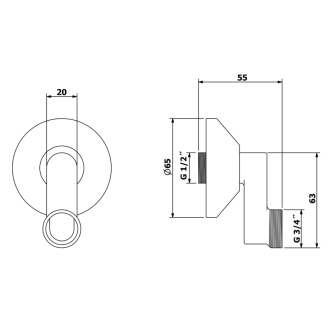 Excentr s chrómovou krycou ružicou za batériu 1/2&quot; x 3/4&quot; - 100(150)mm, ks 83298