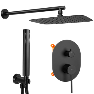 Rea Oval Podomietkový sprchový set + box, čierna REA-P8467