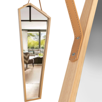 REA Drevené asymetrické zrkadlo 85cm HOM-08888