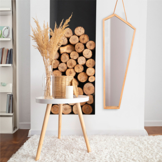 REA Drevené asymetrické zrkadlo 85cm HOM-08888
