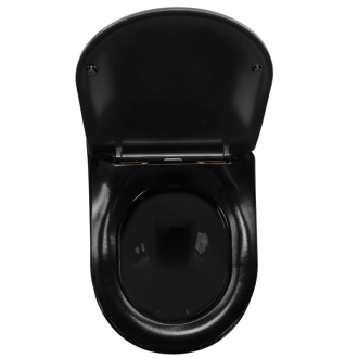 Rea Carlo Mini Rimless Duroplast Flat WC závesná misa čierna/zlatá REA-C8800
