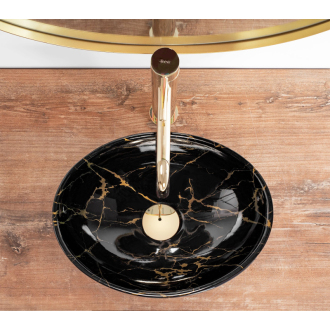 Umývadlo na dosku Rea Sofia Mini Black Marble Shiny