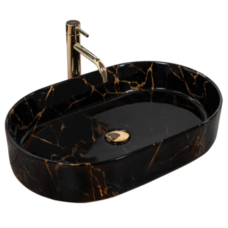 Umývadlo na dosku REA Nadia Black Marble Shiny