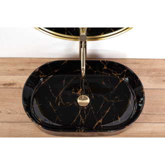 Umývadlo na dosku REA Nadia Black Marble Shiny
