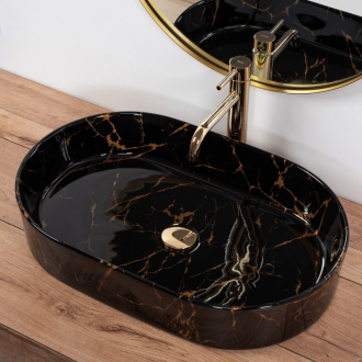 Umývadlo na dosku REA Nadia Black Marble Shiny