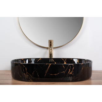 Umývadlo na dosku REA Nadia Black Marble Shiny