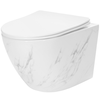 WC misa bez splachovacieho okruhu Rea Carlos Nature Marble