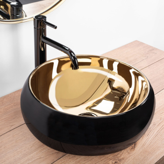 Umývadlo na dosku REA Luna Gold/Black