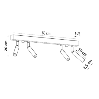 EYETECH 4 Stropné svetlo, čierna SL.0900