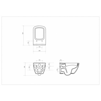 Cersanit Moduo WC misa CleanOn závesná so sedadlom Wrap slim soft-close biela K701-262