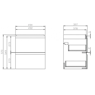 Cersanit Moduo-in set B816 50 antracit DSM skrinka + umývadlo S801-471-DSM