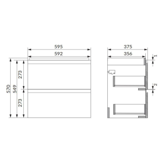 Cersanit Moduo slim 60 Umývadlová skrinka, antracit S590-076-DSM