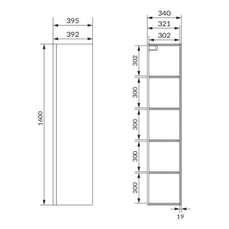 Cersanit Moduo Stĺpik 40, antracit S590-070-DSM