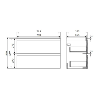 Cersanit Moduo slim 80 Umývadlová skrinka, antracit S590-077-DSM