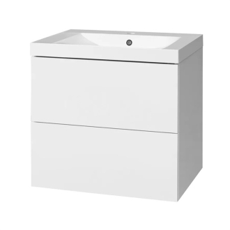 Aira, kúpeľňová skrinka s umývadlom z lit. mram, 610x578x465 mm, spodná, biela lesk CN710M