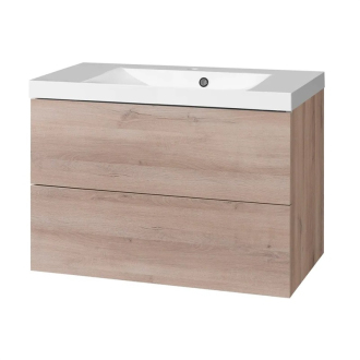 Aira, kúpeľňová skrinka s umývadlom z lit. mram, 810x578x465mm, spodná, dub Kronberg CN721M