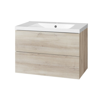 Aira, kúpeľňová skrinka s umývadlom z lit. mram, 810x578x465mm, spodná, dub Kronberg CN721M