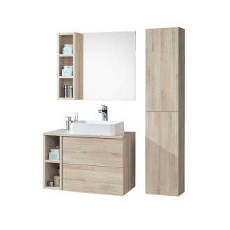 Aira, kúpeľňová skrinka s umývadlom z lit. mram, 810x578x465mm, spodná, dub Kronberg CN721M