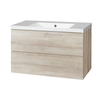 Aira, kúpeľňová skrinka s umývadlom z lit. mram 1010x578x465mm, spodná, dub Kronberg CN722M