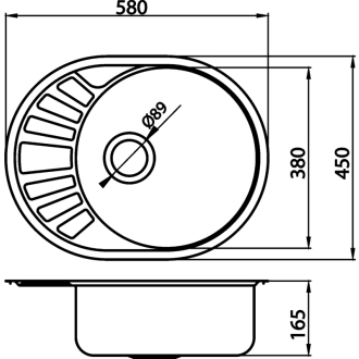 Drez 45x58 s odkvapom a prepadom nerez DR45/58