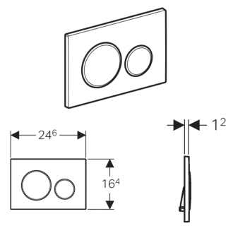 GEBERIT SIGMA20 ovládacie tlačidlo, biela lesk/chróm