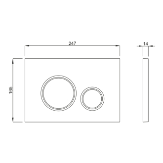 SCHWAB VELA ovládacie tlačidlo, 247x165 mm, čierna mat P47-0190-0253